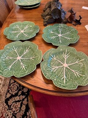 4BordalloPinheiroCabbageDesignDinner/ServingPlatter/ChargerPortugalScarceFindNEW